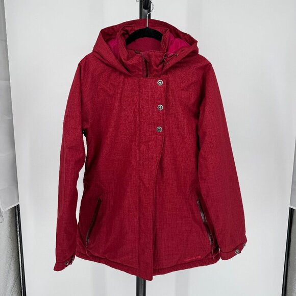 Merrell Womens Opti Shell‎ Parka Red Size Medium Hooded Winter Insulated Jacket - Picture 1 of 16